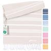 Fit-Flip Telo hammam - asciugamano mare cotone antisabbia XXL - asciugatura rapida - teli sauna fouta, asciugamani spiaggia ideale come sarong e per doccia - Sabbia - 100x200cm Sultan