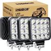 RIGIDON 4 Pcs Mini Faro da Lavoro LED, 3.3 Pollici 48W Spot Luci di Lavoro, Fari di Profondità, Tripla Fila Barra Fuoristrada Per Auto Trattore Escavatore Camion SUV ATV 4x4, 12V 24V 6000K
