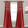 Lush Decor Weeping Flowers Fiori piangenti, Poliestere, Rosso, 52W x 84L, 2 unità