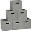 Household Essentials 84-1, Set di 6 contenitori pieghevoli in tessuto, con manici, colore grigio
