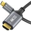 Sonero® Cavo 4K da USB-C a HDMI, da connettore HDMI a connettore USB-C, 4K 60Hz, 18GB/s, rivestimento in cotone, grigio/nero, 2,00 metri