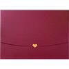 Joli Coon JoliCoon - 3 buste formato A6, con cuore dorato, senza finestra, 15,4 x 11 cm, colore Rosso scuro
