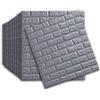 GDWD 10 pannelli adesivi di carta da parati con mattoni effetto 3D, per bagno, camera da letto, soggiorno, balcone, cucina (77 x 70 cm), (grigio argento)