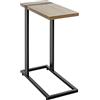 HAKU Tavolino a forma di C in rovere nero e metallo, con piano in truciolato: pratico tavolino da salotto o da divano - Dimensioni: L 24 x A 64 x P 49 cm Stile: moderno