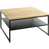 HAKU Möbel Tavolo da caffè rovere, nero, Legno massiccio, metallo - Dim. L 70 cm x A 40 cm x P 70 cm, Stile Moderno