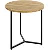 HAKU Möbel Tavolino, legno massello, rovere, nero, Ø 50 x H 52 cm