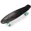 meteor Skateboard Mini Cruiser Retro Board Completo con Cuscinetti ABEC-7 e Ruote PU Ideale per Bambini Adolescenti e Adulti Ragazzo e Ragazza (black/minth/silver)