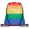 Sacca arcobaleno ecologica in R-PET personalizzata Bow personalizzate o neutre