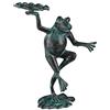 Relaxdays Rana Decorativa da Giardino, Resistente alle Intemperie, Esterno e Interno, Ghisa, Formato M, Verde
