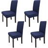 Leeyunbee 4 Pezzi Coprisedie con Schienale Elastica, Blu Navy | Lavabile, Sfoderabile, Poliestere-elastam, Facile da Pulire, Fodere per Sedie, per Sala da Pranzo, Cucina Cerimonia Matrimoni