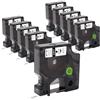 Molabel 10 adesivi di ricambio per Dymo D1 45013 S0720530 (12 mm x 7 m), nastro adesivo nero su nastro bianco con Dymo Label Manager 160 200 210D 280 360D 420P 450D