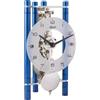 Hermle Orologio da tavolo scheletro con colonne in alluminio anodizzato, triangolo 23025-Q70721, quadrante arabo, quadrante blu, struttura nichelata