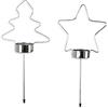 riffelmacher & weinberger christbaumschmuck-fabrik gmbh&co.kg 10156 - Spina dell'Avvento per lumini a forma di stella/albero, in metallo, 11 x 24 cm, 1 pezzo, argento, 11 x 24 cm