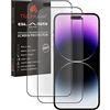 TECHGEAR [2 Pezzi] Vetro Antiriflesso iPhone 14 Pro Pellicola - Opaca 3D Pellicola in Vetro Temperato Copertura Completa [Durezza 9H] [Senza Bolle] Compatibile con iPhone 14 Pro