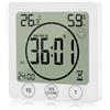 VORRINC Orologio da Bagno, Orologio da Doccia Controllo Tocco Impermeabile Allarme Digitale LCD, Termometro Igrometro, Timer Conto alla Rovescia, Alimentato a Batteria (bianco perla)