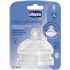 Chicco 810572 Natural Feeling Tettarella 6 Mesi+ Flusso Pappa 2 Pezzi