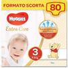 Huggies Pannolini Extra Care Taglia 3 (4-9kg) Confezione da 80 Pannolini (2X40)