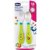 ARTSANA Chicco Set di posate in acciaio Inox 18 M+ colore Verde