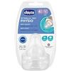 ARTSANA Chicco Perfect 5 Tettarella 4+ Mesi 3 Fori 2 Pezzi Colore Bianco Trasparente