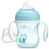 ARTSANA Chicco Transition Cup Tazza Antigoccia per Bambini 4m+ Doppia Valvola Anticolica Azzurro 200ml