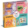 Clementoni Ricreativi Board Games 4 in 1 Gioco Di Carte Mimo, Unico, Rubamazzo, 10 Famiglie
