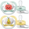 SKILLS IN HEALTHCARE AVENT Philips Avent SCF080/17 Ciuccio Ultra Air 0-6 mesi senza BPA Confezione 2 pz con custodia da traspo