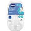 ARTSANA Chicco Perfect 5 Tettarella 2+ Mesi 2 Fori Confezione da 2 Pezzi Trasparente