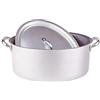 Pentole Agnelli Casseruola Ovale Antiaderente Spessore 3 Millimetri con Maniglie Inox con Coperchio, Diametro 320 Mm cod.ALSA126S32