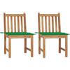 vidaXL AX 2Sedie Teak Essiccato 2cuscini verde Stagionato 2posti Legno Massello 3062921