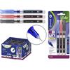 POESSA Penna roller punta fine 0,5 mm blu-nero-rosso