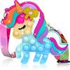 Ainiv Poppet Pop it Borsa, 2 in 1 Unicorno Fidget Bag Pop Bubble PushToy, Borsa a Tracolla con Tracolla in Silicone,Regalo Giochi per Bambini 5 6 7 8 anni (Blu Mimetico)