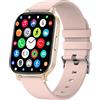 SANZEN Smartwatch Donna Uomo con Chiamate e WhatsApp 1,83'' Orologio Fitness Cardiofrequenzimetro da Polso Contapassi Smart Band Android iOS (Oro)