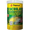 Tropical Cichlid Herbivore Medium Pellet 1000ml / 360g - Alimento per ciclidi erbivori di Taglia Grande e Media