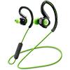 Music Sound | ATHLETY Auricolare Bluetooth per lo Sport, Dotato di Certificazione IPX4 e Archetto Flessibile - Verde