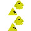 Walser 32019 Sticker Set Fantasma e Triangolo, 4 pezzi, giallo