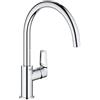 Grohe GRO-31368001 31368001-BauLoop Monomando de fregadero 1/2, Nero, hoher Auslauf