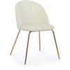 KONTE.DESIGN Set di 4 Poltroncine TANYA in Velluto Bianco