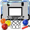 EPPO Canestro da Basket per Interni per Bambini 42,9 X 31,8 CM - Mini Cerchio da Basket per Porta con 4 Palline E Accessori da Basket Completi, Giocattolo da Basket per Bambini Ragazzi Adolescenti