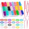 Yoosso 2000 Elastici Capelli Piccoli, Mini Elastici per Capelli Elastici Piccoli per Treccine Elastici Colorati con Scatola di Immagazzinaggio e 4 Accessori per Capelli per Bambini Ragazze Donne (24 Colori)