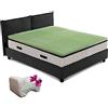 GEEMMA s.r.l. Topper Memory Foam 6cm, Materasso Correttore in Memory Foam a 7 zone, Materassino memory alto 6 cm reali con CUSCINO IN REGALO - Interno AIR MEMO GREEN, correggi materassa matrimoniale 160x195