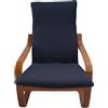 Dorian Home Fodera Cuscino Per Poltrona Poang In Maglia Tecnica Elasticizzata - Rivestimento Pratico Da Montare, Lavabile In Lavatrice, No Stiro (Jeans)