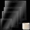 PH PandaHall 4pcs Fondo del Sacchetto Dell'Uncinetto 4 Misure Base del Cestino Quadrato in Acrilico Fondo del Cestino Trasparente Bordo per Tessitura per Lavorare A Maglia,10/15/17/20 cm, 8mm Foro