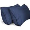 Lirex 2-Pack Federe per Cuscini, 50 cm x 75 cm Size Morbido Spazzolato, Federe in Microfibra, Lavabile in Lavatrice, Senza Pieghe, Traspirante, Blu