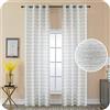 GIRASOLE HOME® Coppia Tende Semi Coprenti Motivo a Righe Tenda per Interni 2 Pannelli con Occhielli (Bianco, 140x285cm)