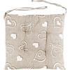 SaRani Coprisedia 6 Cuscini Sedia Lacci Double Face Quattro Punti Imbottiti Fantasia Cuore Shabby Cucina Sala Cotone (Beige)