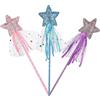 ZoeTekway 3 Bacchette Magiche a Forma di Stella Principessa, Bacchette Magiche a Forma di Stella Principessa Glitterata per Feste di Compleanno, Festival e Balli in Maschera (Viola, Rosa e Blu)