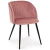 KONTE.DESIGN Set di 2 Sedie QUEEN in Velluto Rosa