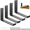Fippy 4 Pezzi Staffe per Mensole Pesanti 30cm Supporto per Mensola Nero Staffe a Muro per Mensole Staffe per Mensole a Scomparsa per la Casa, la Cucina e l'ufficio (300 x 140 mm)