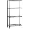 Amazon Basics Scaffaliera a 4 ripiani stretti, altezza dei ripiani e piedini di livellamento regolabili, peso massimo 363 kg, Nero, 34 x 59 x 122 cm (D x W x H)