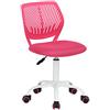 Homy Casa - Sedia da scrivania girevole e regolabile, seduta in tessuto, sedia ergonomica senza braccioli, rosa